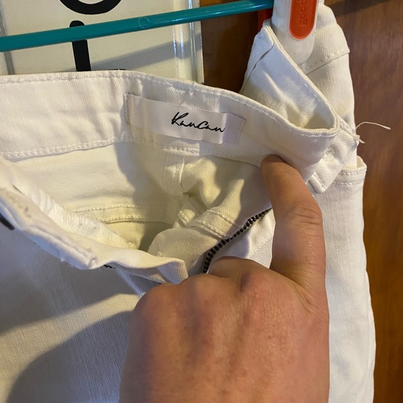 Kankan skinny Jean white 7/27 like new with stretch fray hem - Picture 3 of 4